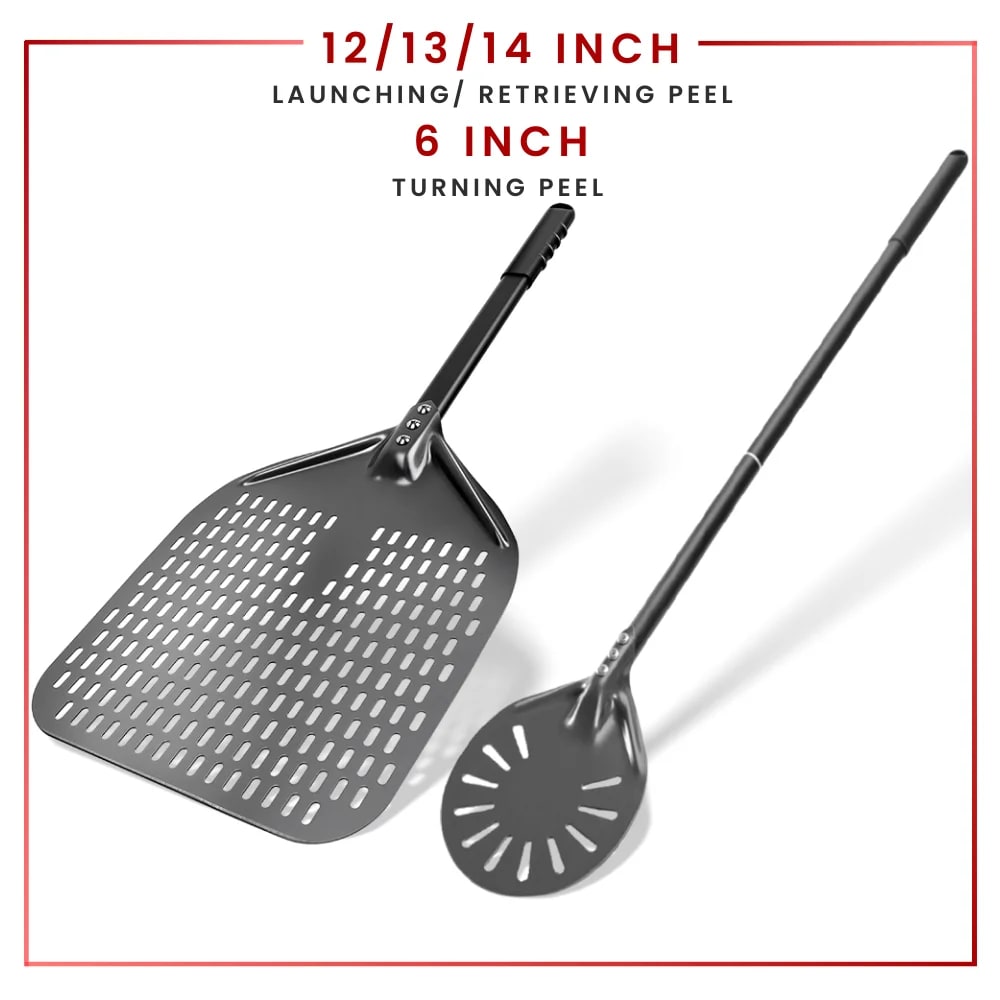 Metal Pizza Peel Paddle for Launching and Turning Pizza, 6 to 14 Inch Options, HEXINGYUAN