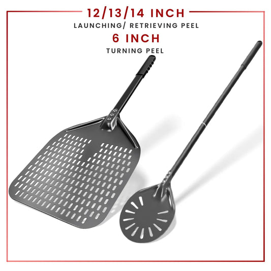 Metal Pizza Peel Paddle for Launching and Turning Pizza, 6 to 14 Inch Options, HEXINGYUAN