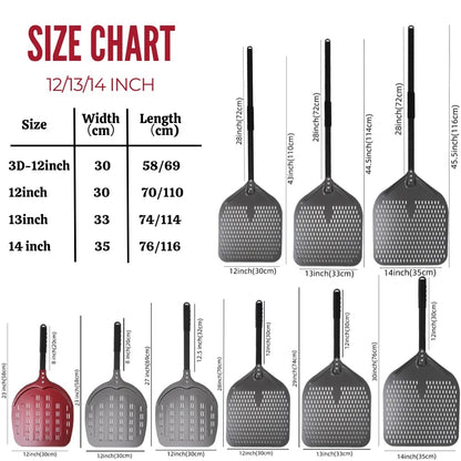 Metal Pizza Peel Paddle for Launching and Turning Pizza, 6 to 14 Inch Options, HEXINGYUAN