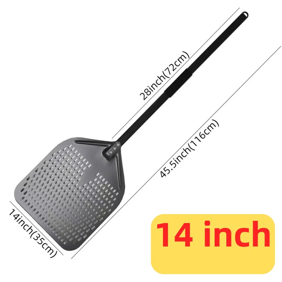Metal Pizza Peel Paddle for Launching and Turning Pizza, 6 to 14 Inch Options, HEXINGYUAN - 14 inch square 116cm