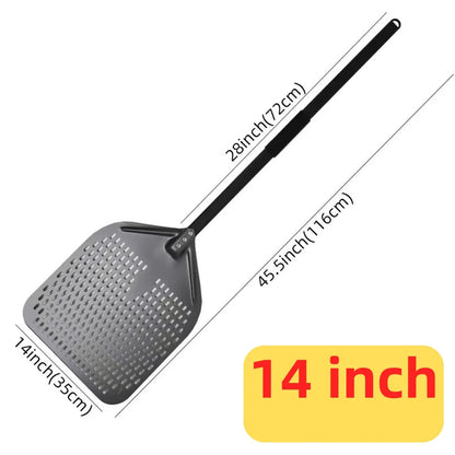 Metal Pizza Peel Paddle for Launching and Turning Pizza, 6 to 14 Inch Options, HEXINGYUAN - 14 inch square 116cm