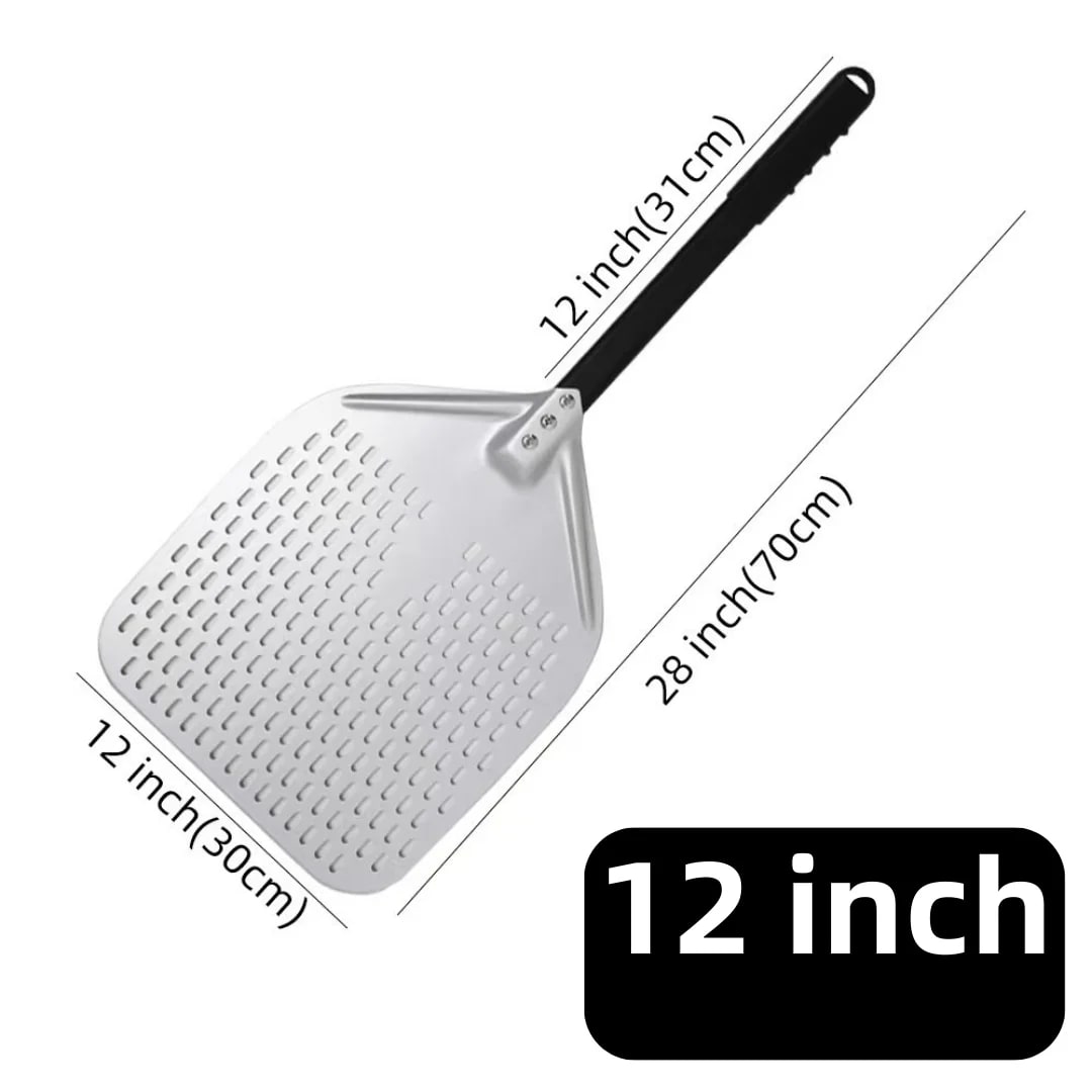 Metal Pizza Peel Paddle for Launching and Turning Pizza, 6 to 14 Inch Options, HEXINGYUAN - 12inch 70cm silver