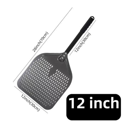 Metal Pizza Peel Paddle for Launching and Turning Pizza, 6 to 14 Inch Options, HEXINGYUAN - black 12inch 70cm