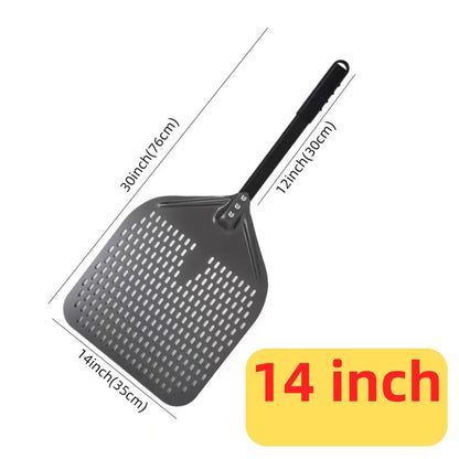 Metal Pizza Peel Paddle for Launching and Turning Pizza, 6 to 14 Inch Options, HEXINGYUAN - black 14inch 76cm