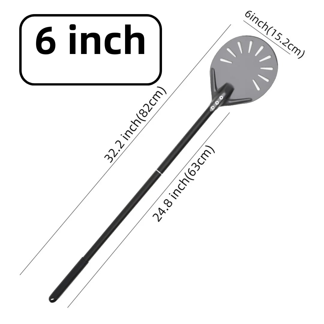 Metal Pizza Peel Paddle for Launching and Turning Pizza, 6 to 14 Inch Options, HEXINGYUAN - black