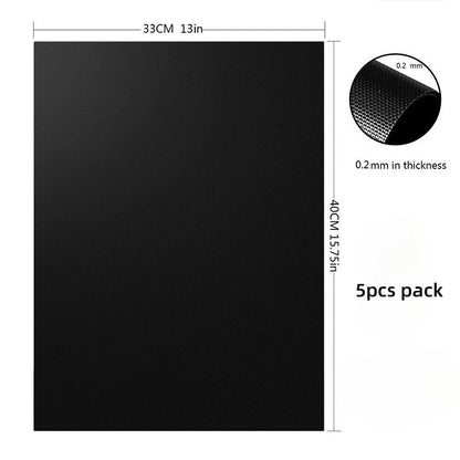Non-Stick Fibreglass BBQ Grill Mats 33 x 40 cm, 5 Pack