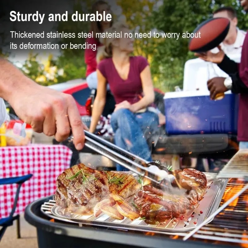 Stainless Steel Perforated BBQ Grill Tray 34 x 24.5 cm