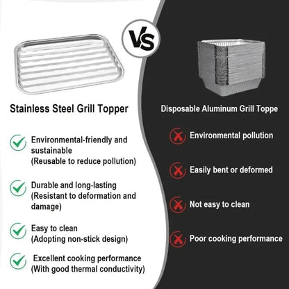 Stainless Steel Perforated BBQ Grill Tray 34 x 24.5 cm
