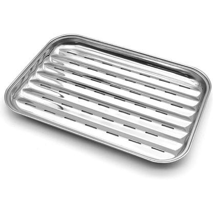 Stainless Steel Perforated BBQ Grill Tray 34 x 24.5 cm