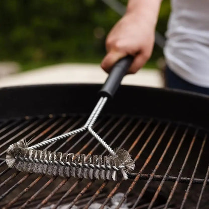 Stainless Steel BBQ Grill Cleaning Brush with Metal Bristles, 31cm