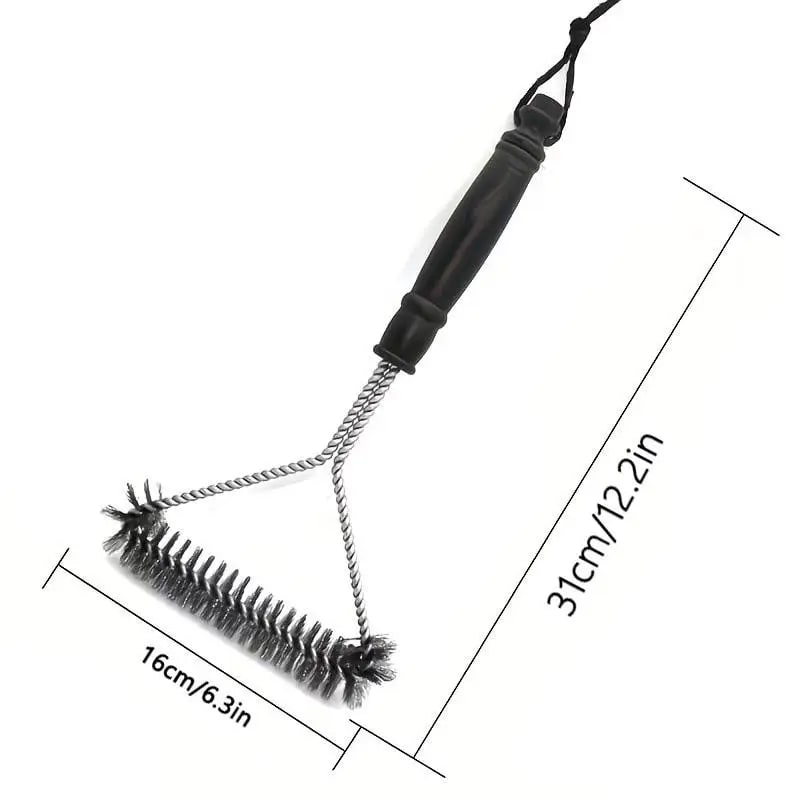 Stainless Steel BBQ Grill Cleaning Brush with Metal Bristles, 31cm