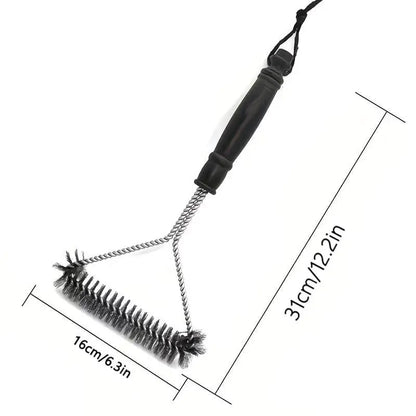Stainless Steel BBQ Grill Cleaning Brush with Metal Bristles, 31cm