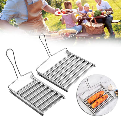 Stainless Steel Hot Dog Roller BBQ Sausage Rack, Small or Large