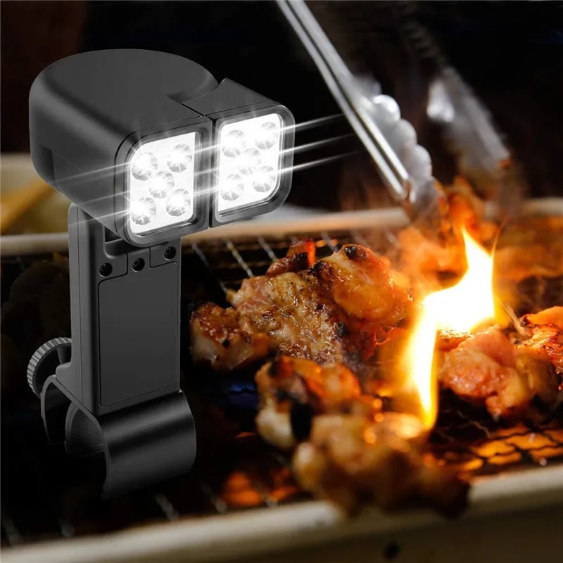 Portable LED BBQ Grill Light, Metal Clamp Mount, White Light, 100 lm, L201