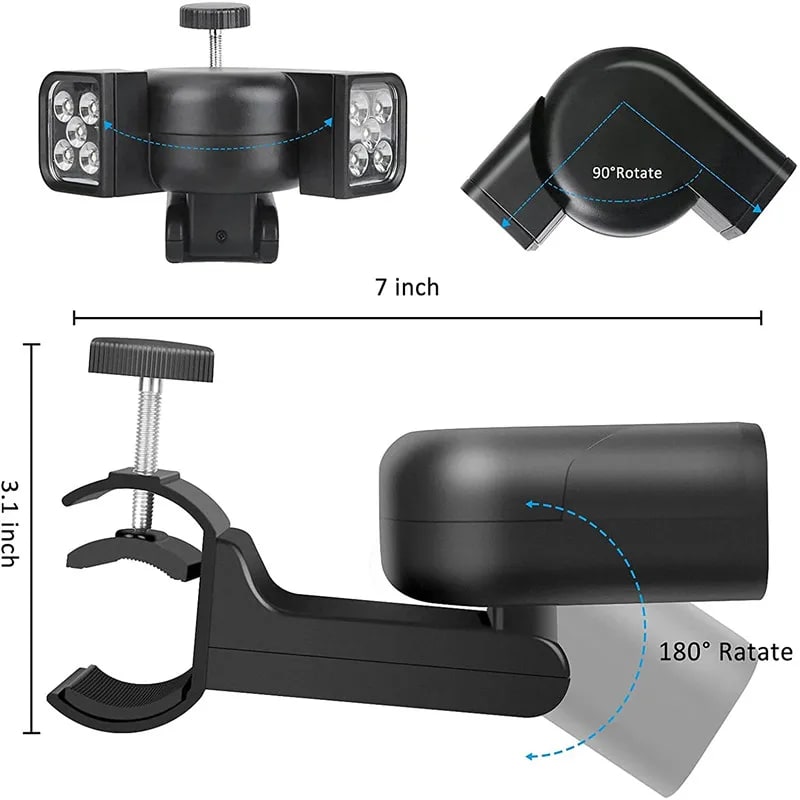 Portable LED BBQ Grill Light, Metal Clamp Mount, White Light, 100 lm, L201