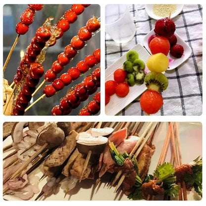 Bamboo Skewers for BBQ, Fruit and Seafood, 15-30cm, 90-360 Pack Options