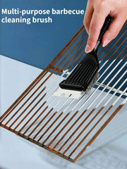 Barbecue Grill Cleaning Brush with Steel Wire Bristles and Scraper, Black, 1/2/3 Pack