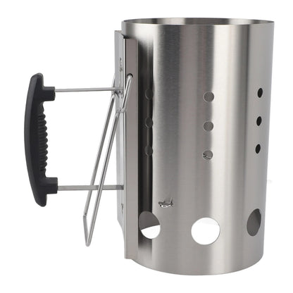 Qiilu Metal Charcoal Ignition Cylinder with Handle, 27.3cm