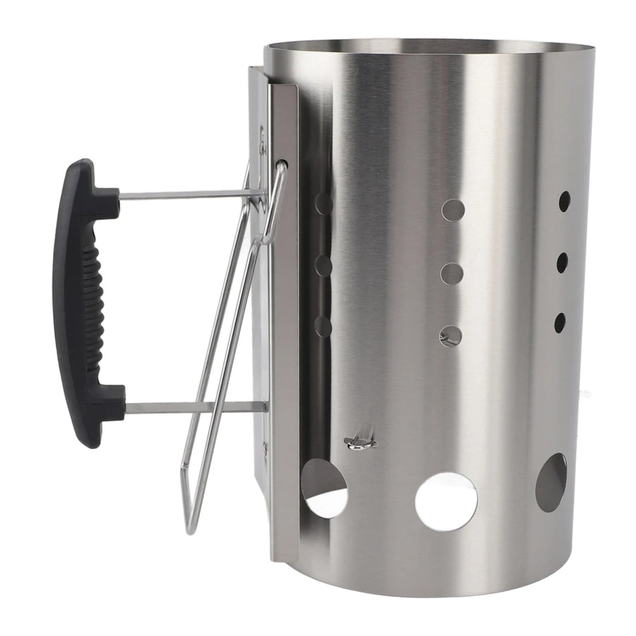 Qiilu Metal Charcoal Ignition Cylinder with Handle, 27.3cm