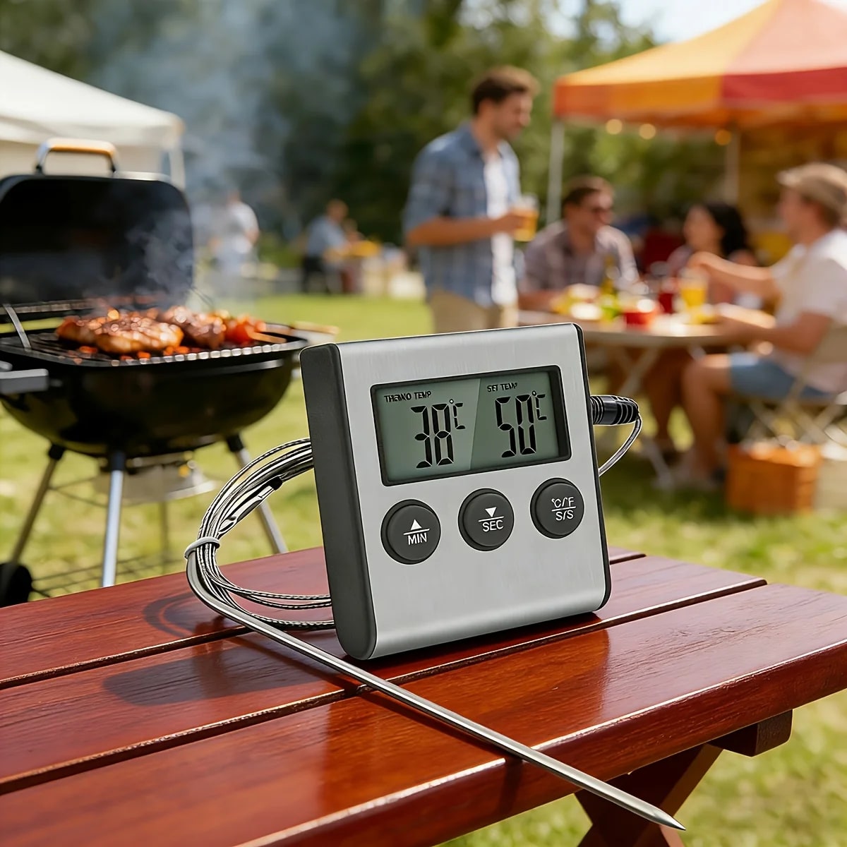 Digital Grill Thermometer with Timer, BBQ and Oven Probe, DSH-1049