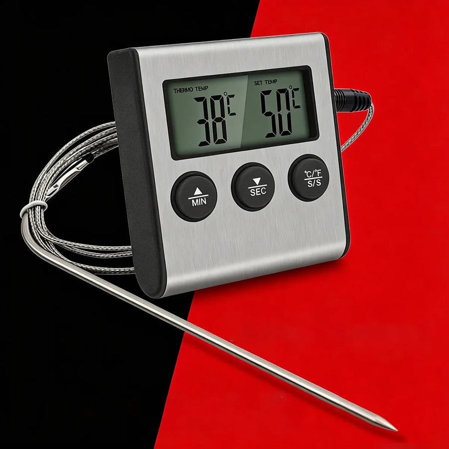 Digital Grill Thermometer with Timer, BBQ and Oven Probe, DSH-1049