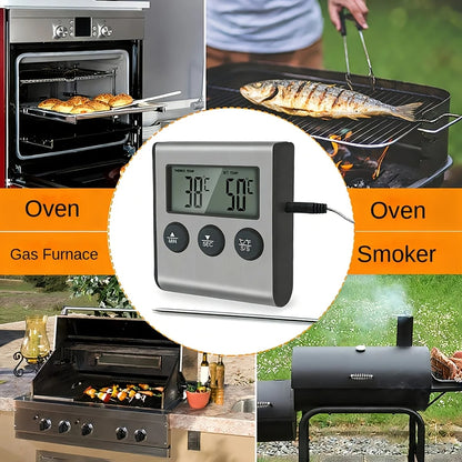 Digital Grill Thermometer with Timer, BBQ and Oven Probe, DSH-1049