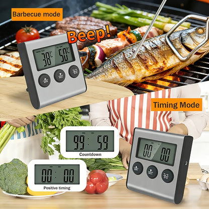Digital Grill Thermometer with Timer, BBQ and Oven Probe, DSH-1049