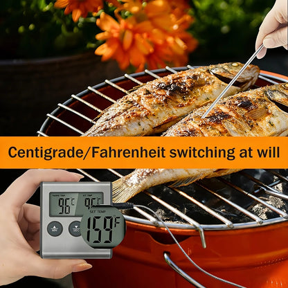 Digital Grill Thermometer with Timer, BBQ and Oven Probe, DSH-1049