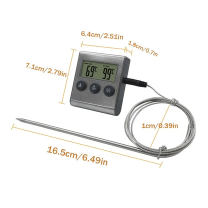 Digital Grill Thermometer with Timer, BBQ and Oven Probe, DSH-1049