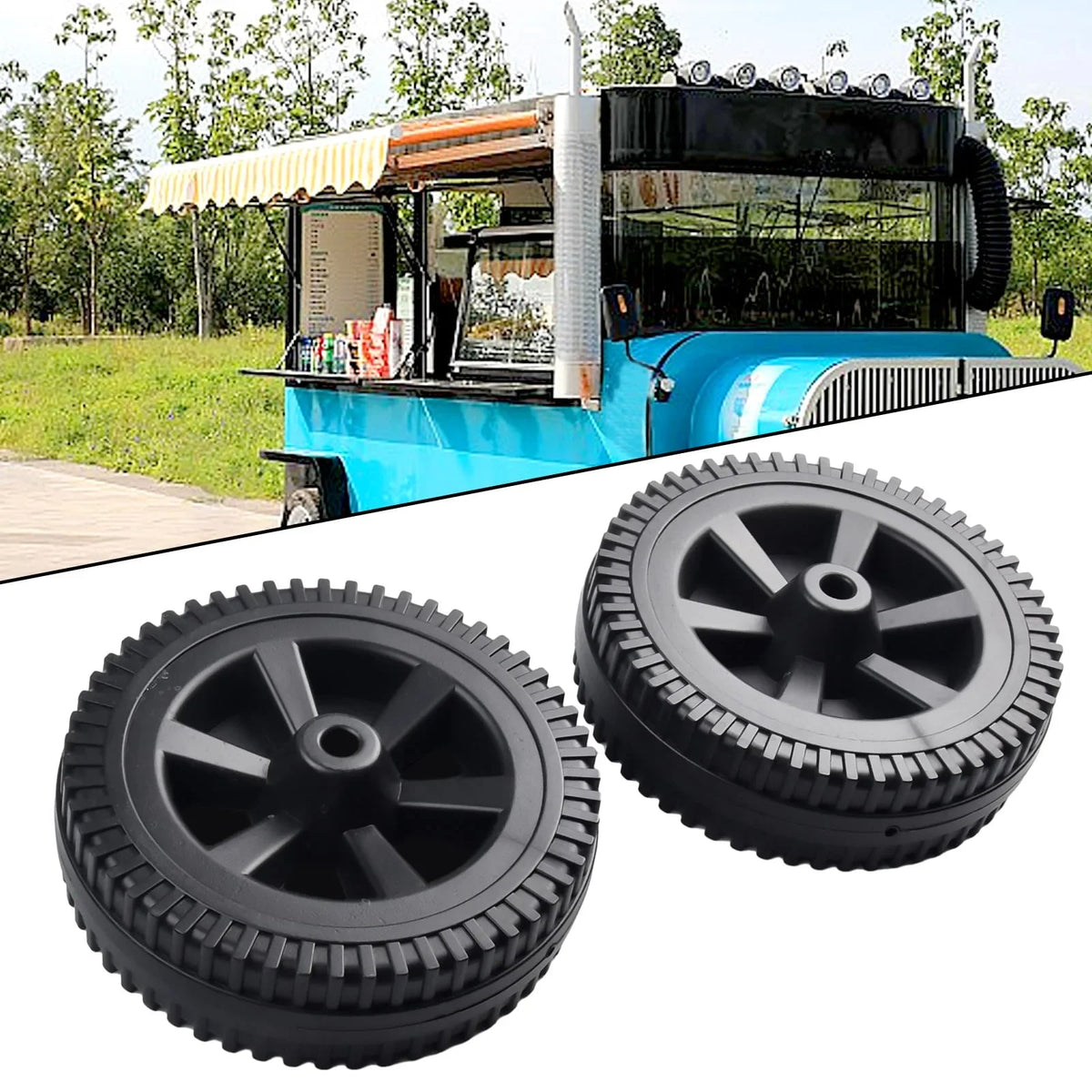 BBQ Grill Replacement Wheels, Plastic, 170mm or 177mm, 2 Pack