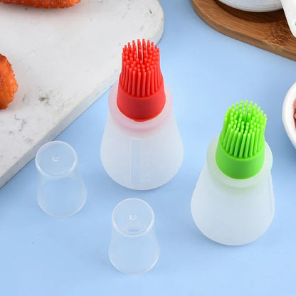 Rubber Oil Basting Brush Bottle, 12 x 5cm, Detachable Head for BBQ and Baking