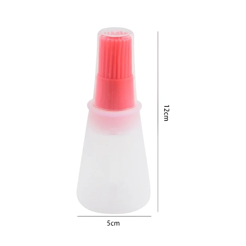 Rubber Oil Basting Brush Bottle, 12 x 5cm, Detachable Head for BBQ and Baking