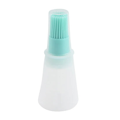 Rubber Oil Basting Brush Bottle, 12 x 5cm, Detachable Head for BBQ and Baking - Light Green