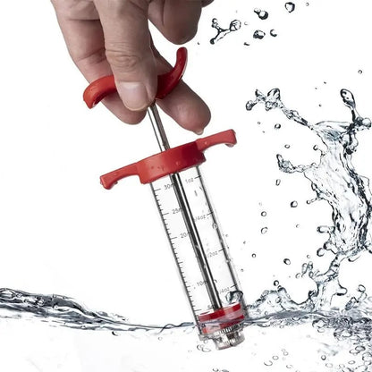 Meat Injector Syringe with 3 Marinade Needles, 30ml BBQ Turkey Injector Kit