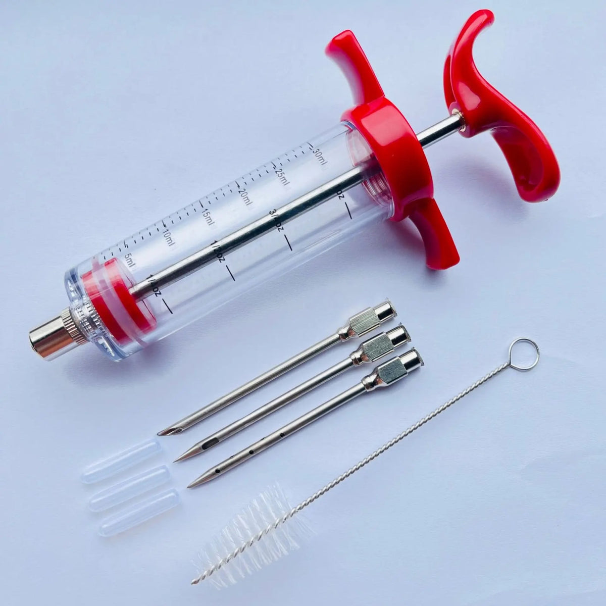 Meat Injector Syringe with 3 Marinade Needles, 30ml BBQ Turkey Injector Kit - a