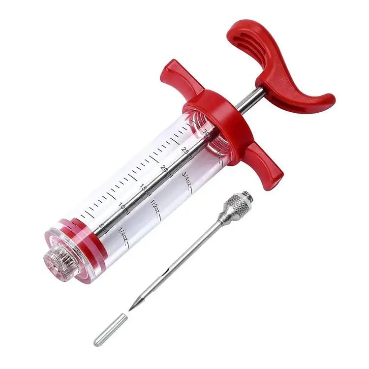 Meat Injector Syringe with 3 Marinade Needles, 30ml BBQ Turkey Injector Kit - c