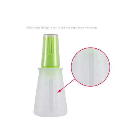 Silicone Oil Basting Brush with Bottle, Portable BBQ and Baking Tool