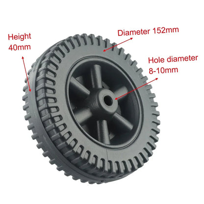 BBQ Grill Wheels, 152mm Plastic Replacement Wheels, 8-10mm Hole, 2 Pack