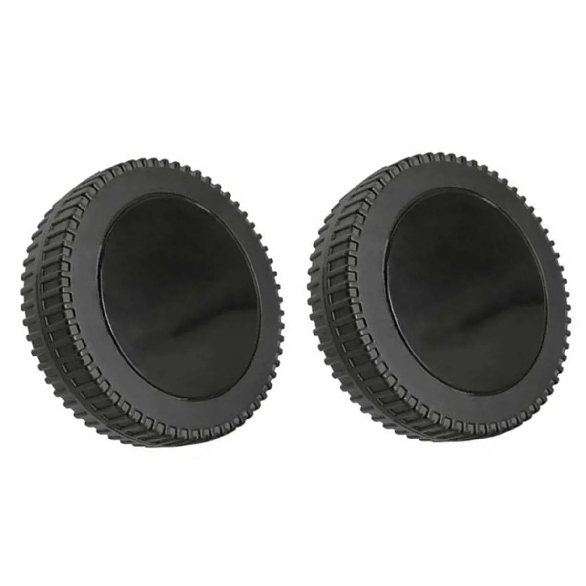BBQ Grill Wheels, 152mm Plastic Replacement Wheels, 8-10mm Hole, 2 Pack - black wheel cover