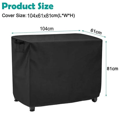 Waterproof Outdoor Prep Cart Cover, 420D Oxford Cloth, Black, 4 Sizes - 104X61X81cm