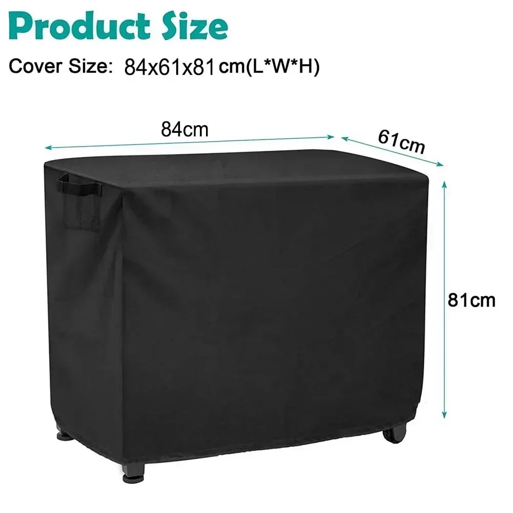 Waterproof Outdoor Prep Cart Cover, 420D Oxford Cloth, Black, 4 Sizes - 84X61X81cm