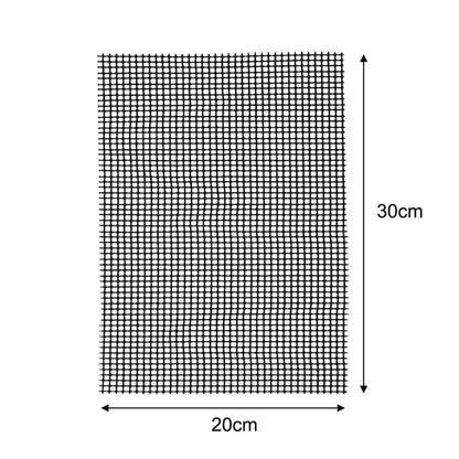 Non-Stick BBQ Grill Mesh Mat, Black Fibreglass, 30 x 20cm or 40 x 30cm - 30x20cm 1Pcs