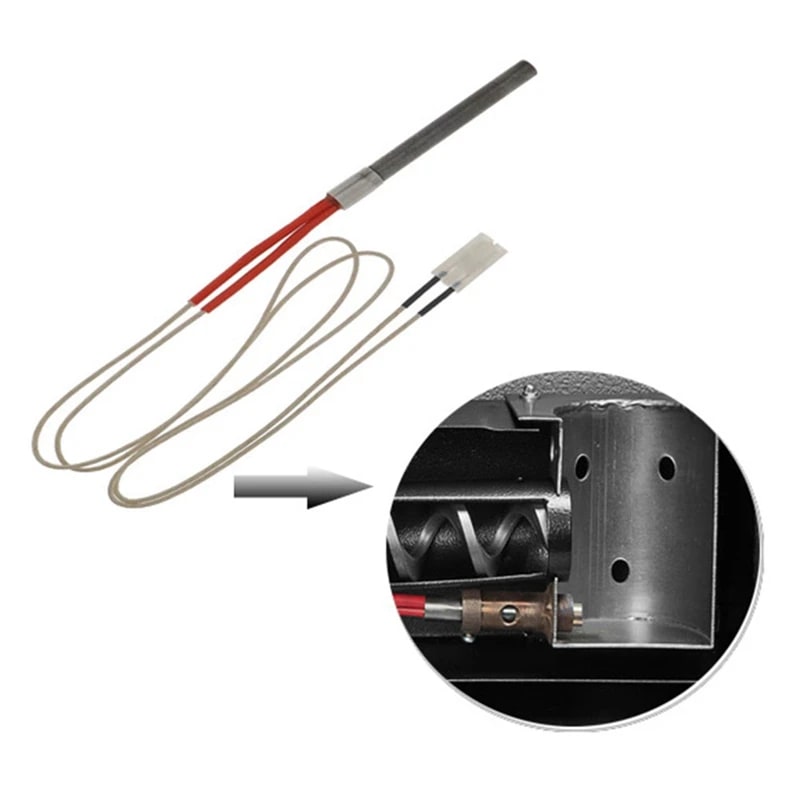 2-Piece Metal Grill Igniter Replacements, 60cm Cable, Silver, Pellet Grills