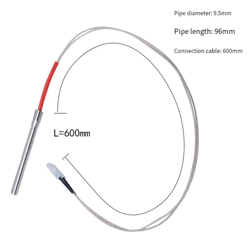2-Piece Metal Grill Igniter Replacements, 60cm Cable, Silver, Pellet Grills