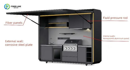 Outdoor Mobile Modular Kitchen Unit G-04 Expandable Container