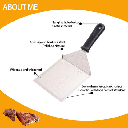BBQ Spatula Set, Metal Griddle Turners, Spatula and Scraper Tools