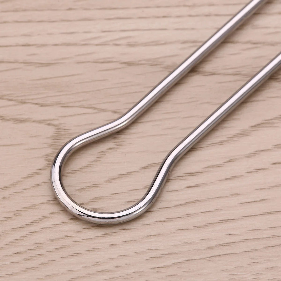 Stainless Steel BBQ Skewers 30cm Dual-Prong Set
