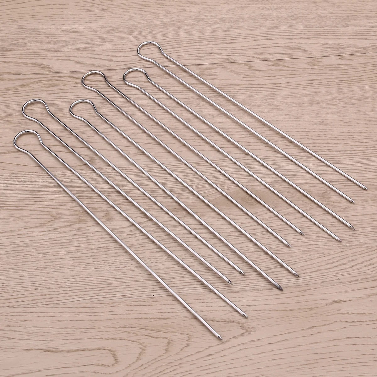 Stainless Steel BBQ Skewers 30cm Dual-Prong Set