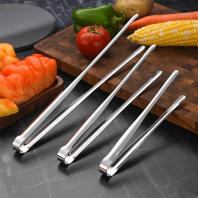 304 Stainless Steel BBQ Tongs with Serrated Grips, 3PCS Option - 3PCS