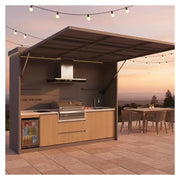 Portable Outdoor Kitchen Cabinet with Gas BBQ Grill and Mini Fridge